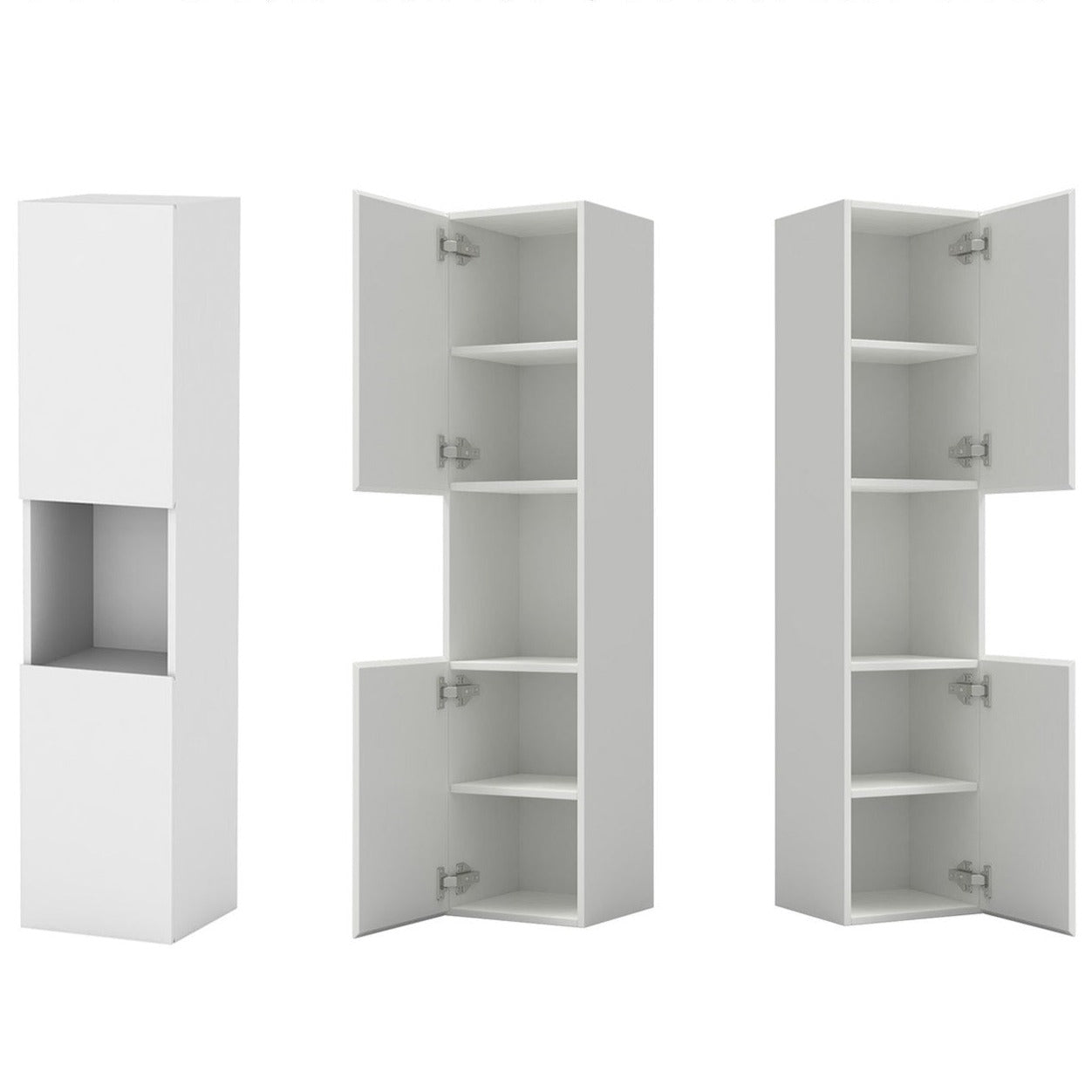 Hochschrank Badschrank Hängeschrank 131.5cm hoch Weiß Schrank