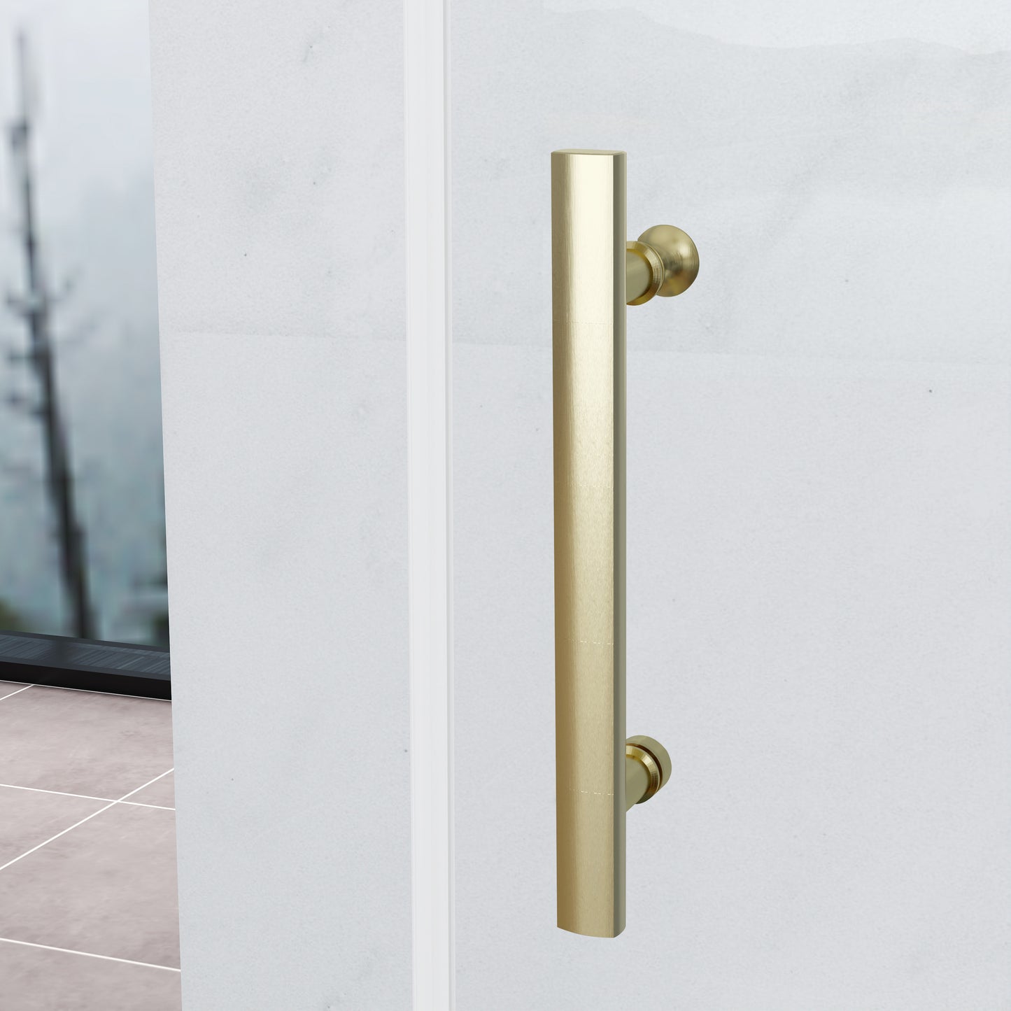 Duschkabine Falttür Nischentür Drehtür Goldfarben 90 cm NANO Glas Dusche H.195cm