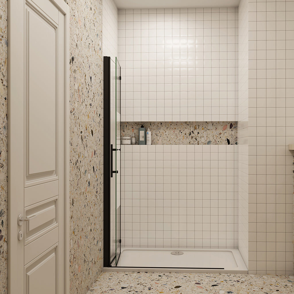 Walk In Duschtrennwand Glaswand Faltwand Dusche 6mm NANO Glas H.195cm