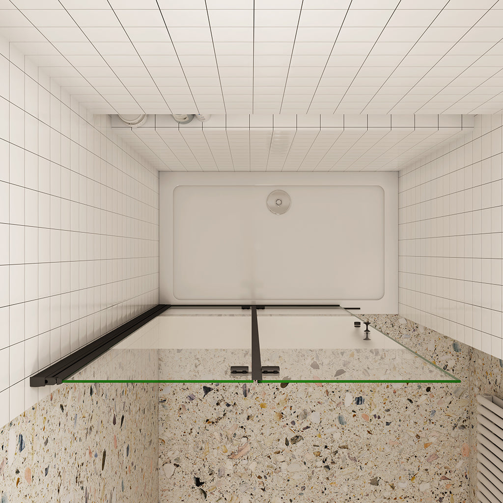 Walk In Duschtrennwand Glaswand Faltwand Dusche 6mm NANO Glas H.195cm