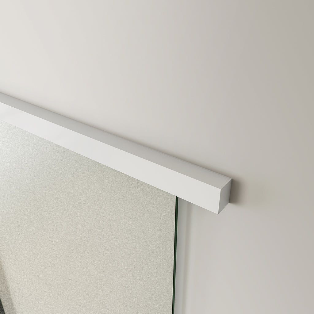 Schiebetür vor der Wand laufend Schiebetürsystem H.225 cm Glastür Glasschutzfolie