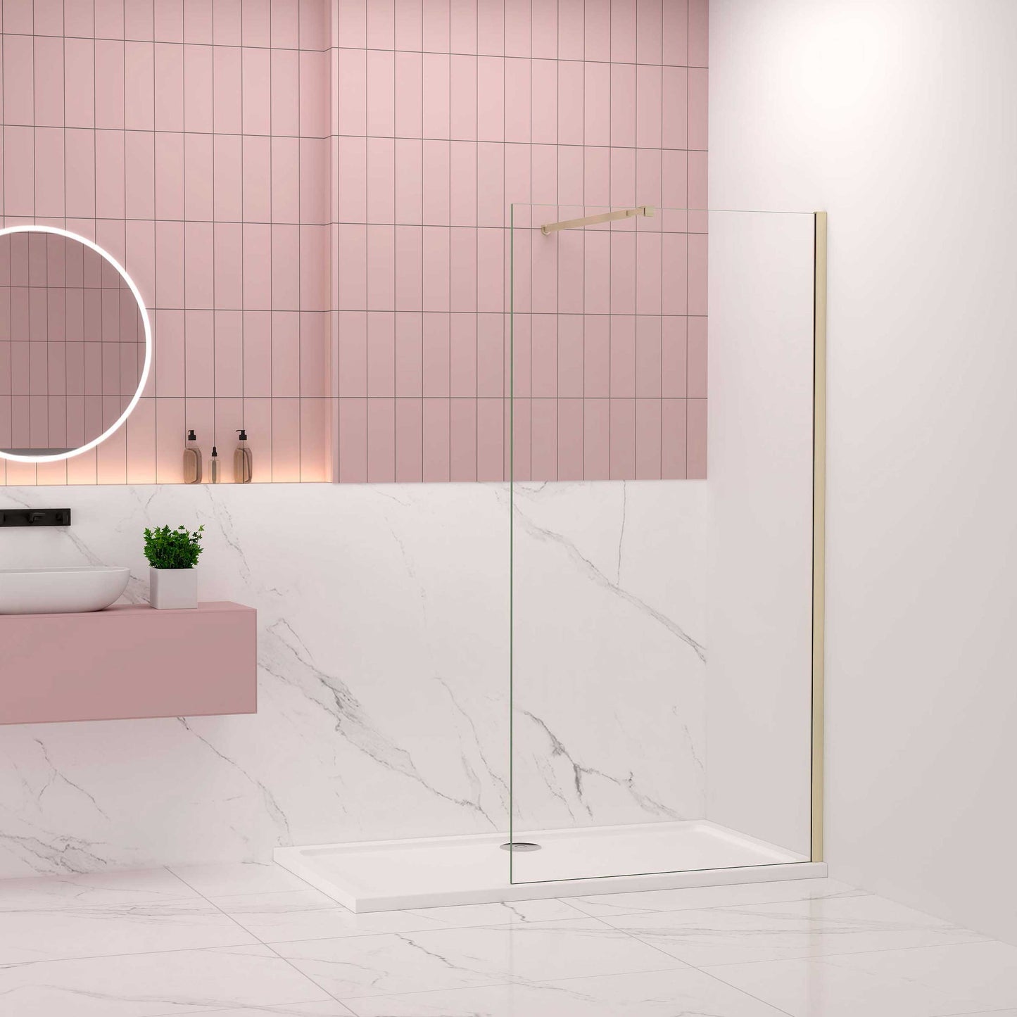 Walk In Glaswand Duschkabine 30-160xH.200 cm NANO Sicherheitsglas