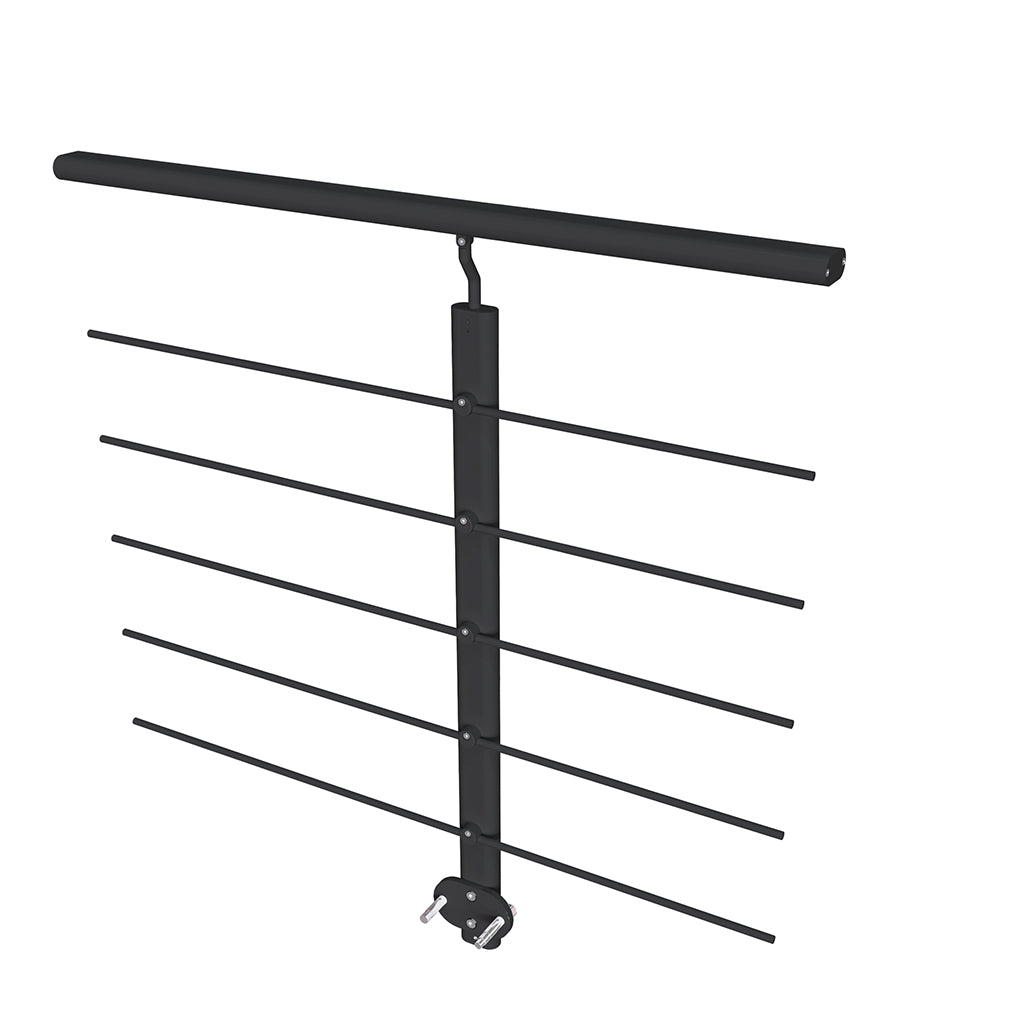 DUSCHHAUS Aluminium Treppengeländer Serie T2 – Schwarz & Silber, Wetterfest