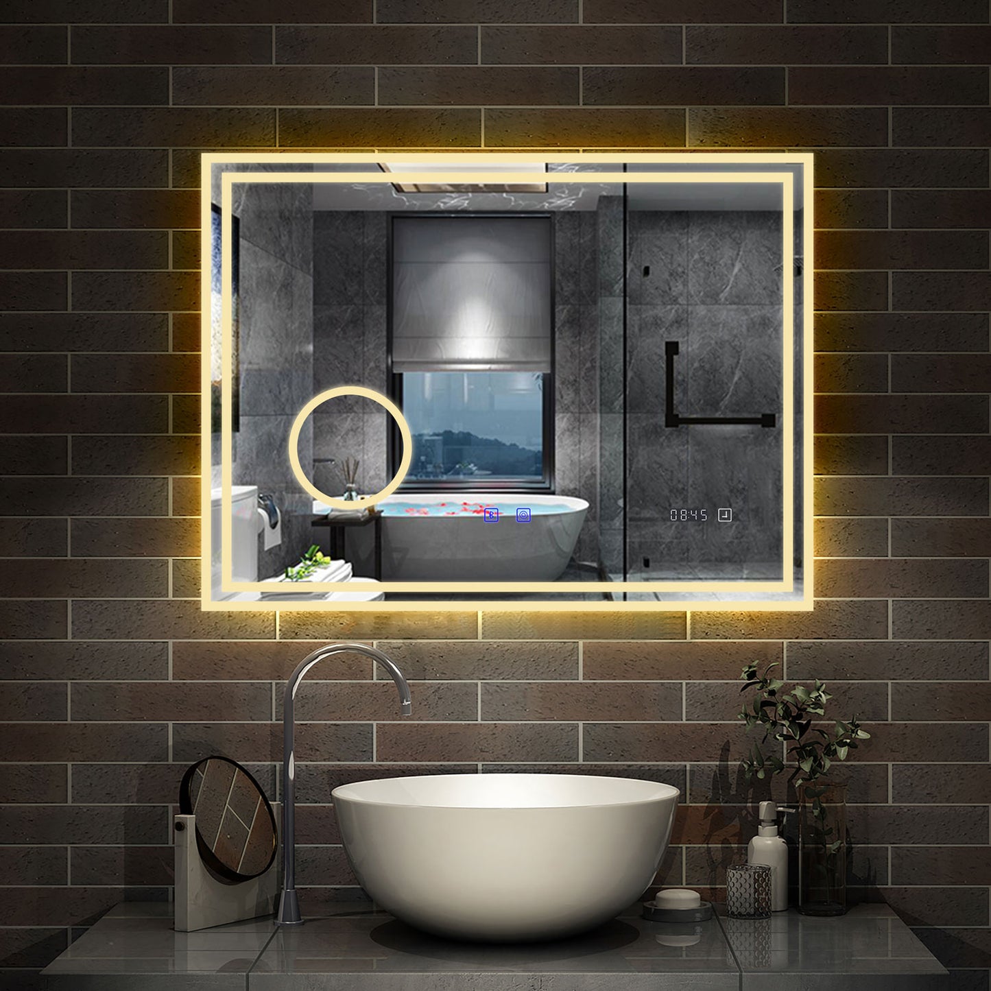 Wandspiegel LED Badspiegel Bluetooth Kalt/Neutral/Warmweiß Dimmbar Beschlagfrei