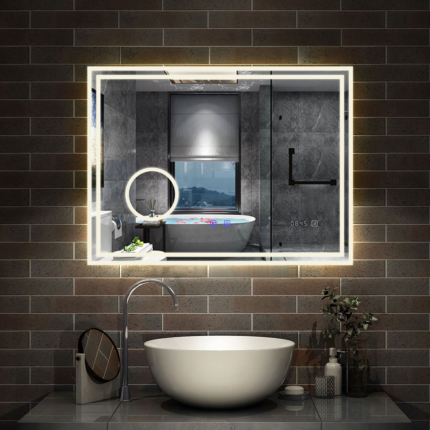 Wandspiegel LED Badspiegel Bluetooth Kalt/Neutral/Warmweiß Dimmbar Beschlagfrei