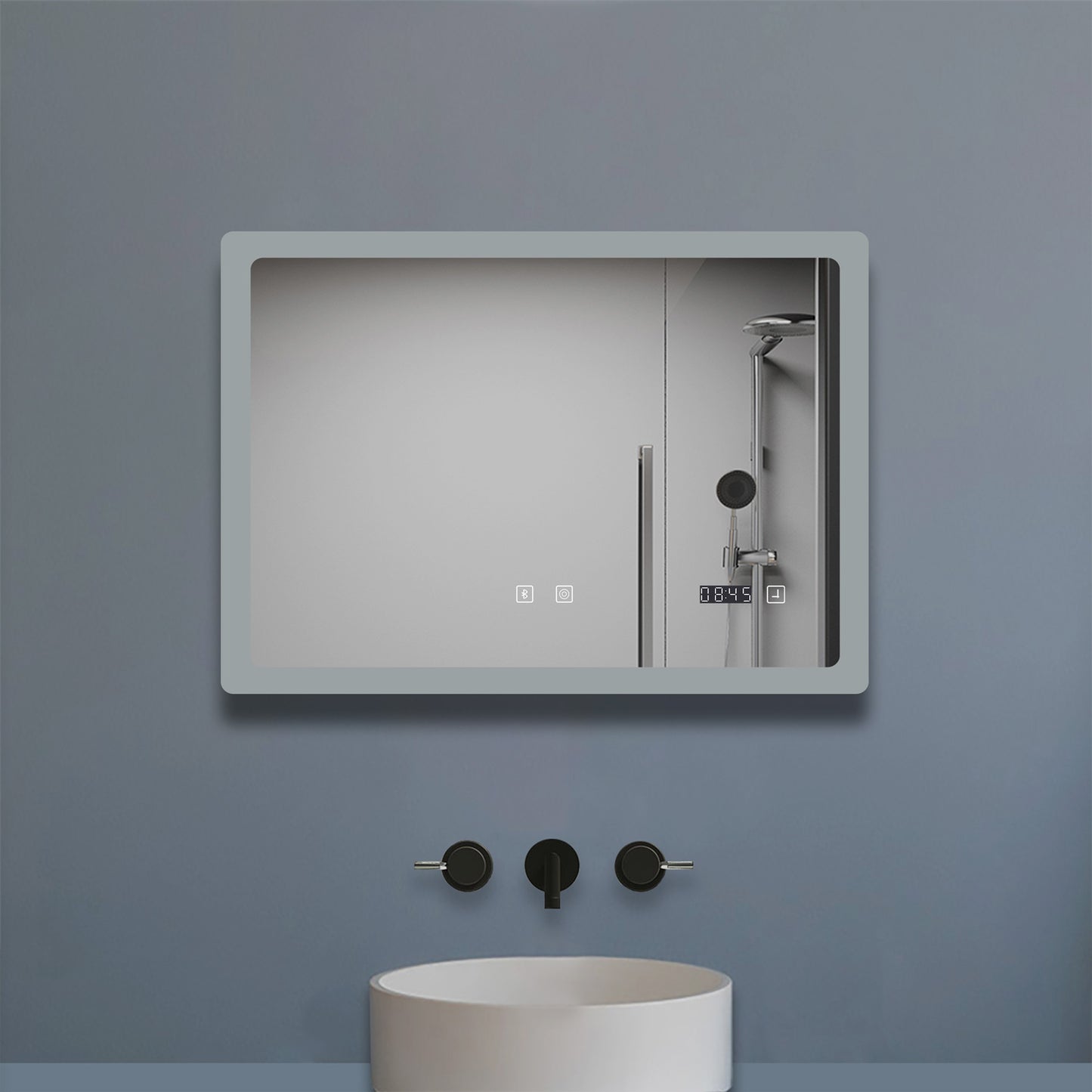 Badspiegel Badezimmerspigel Kalt/Neutral/Warmweiß Dimmbar Beschlagfrei, Bluetooth 70x50 cm