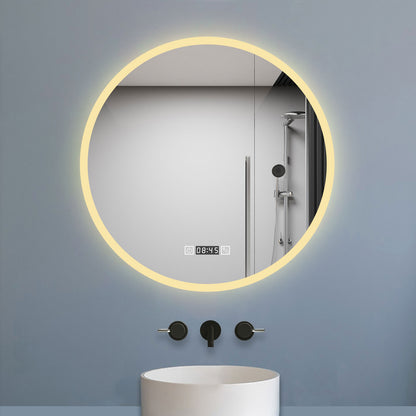 Badspiegel Badezimmerspiegel Rund Spiegel mit LED Beleuchtung Φ 70 cm