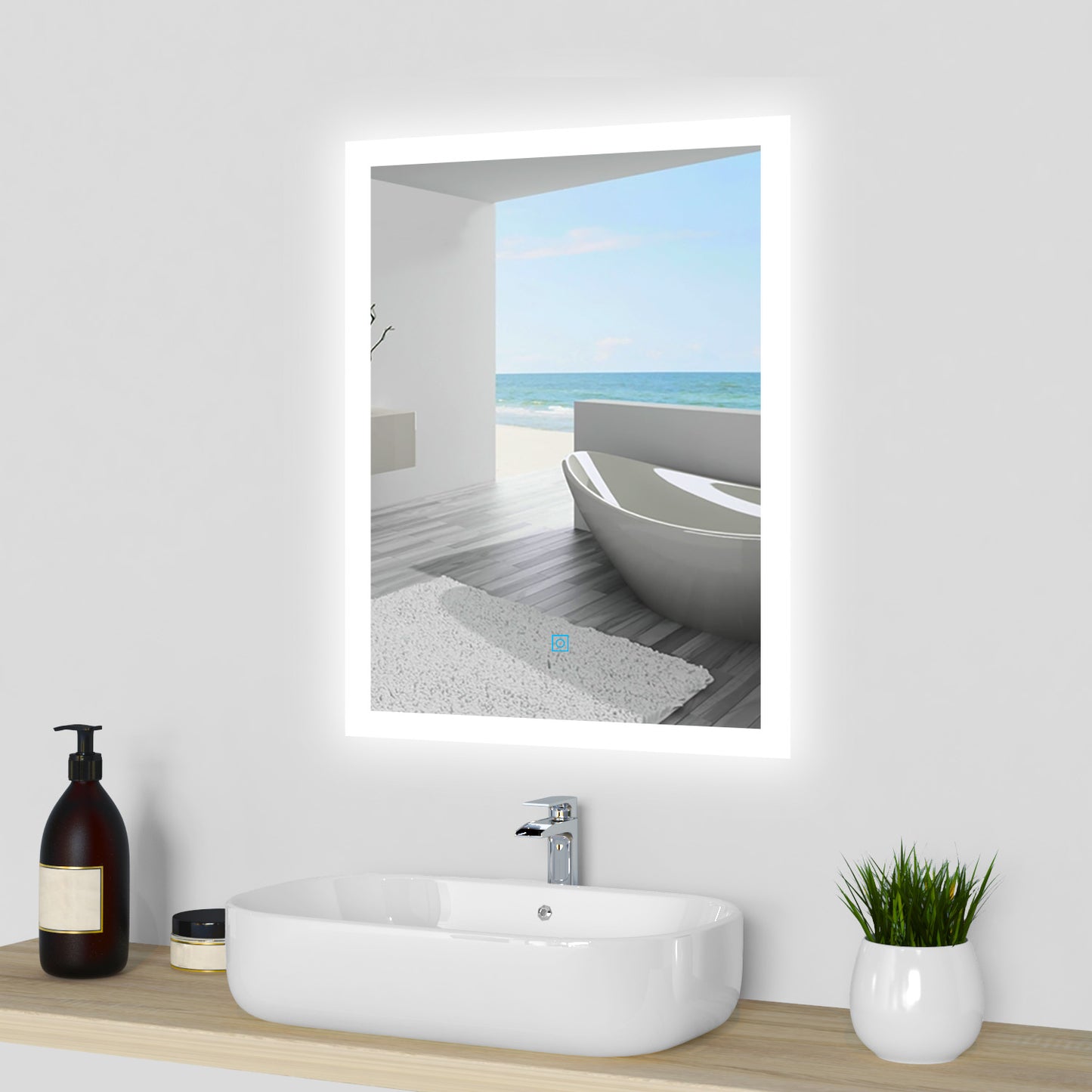 LED-Lichtspiegel Badspiegel 3 Lichtfarbe Wand/Touch Memory Beschlagfrei