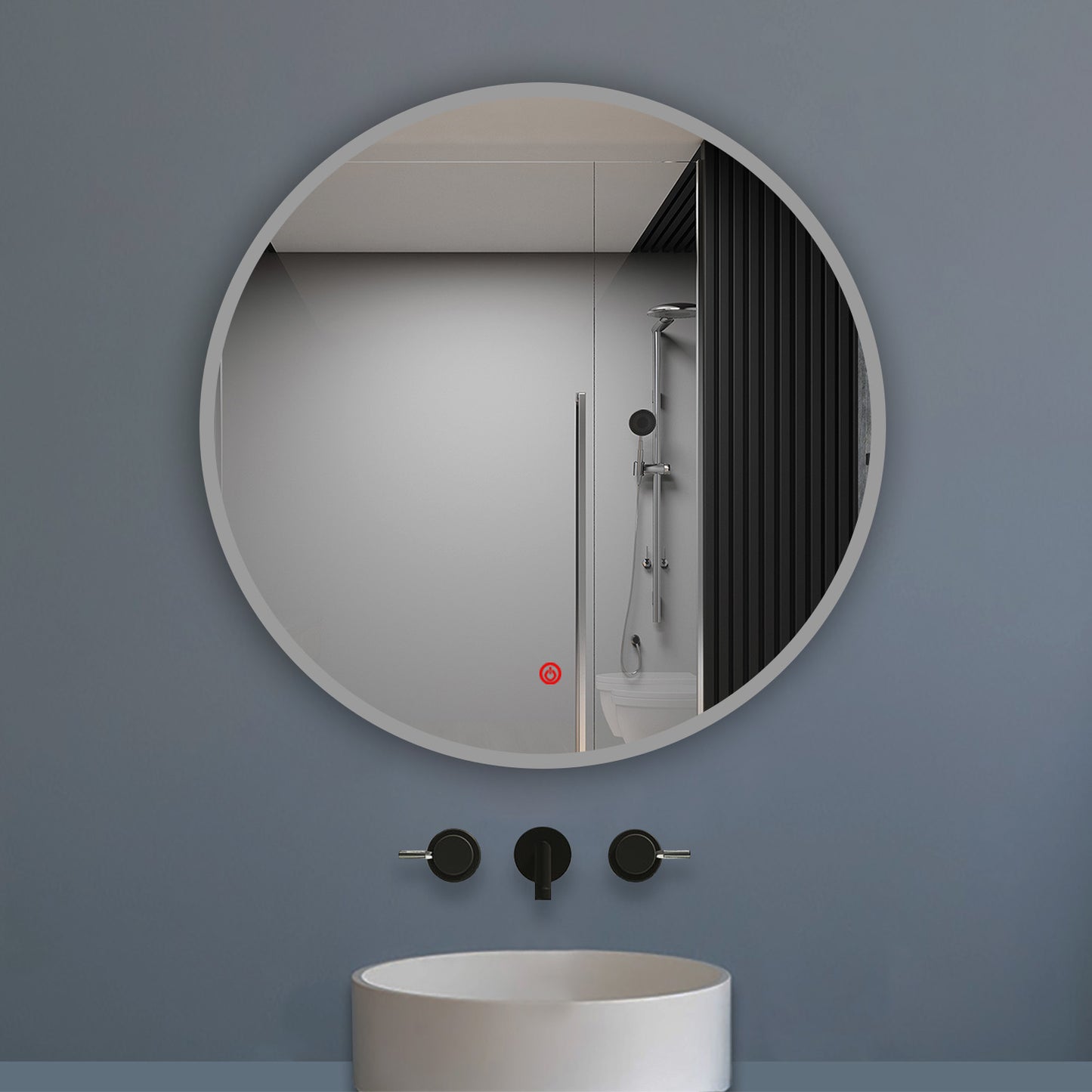 Badspiegel Badezimmerspiegel Rund Spiegel mit LED Beleuchtung F 70cm