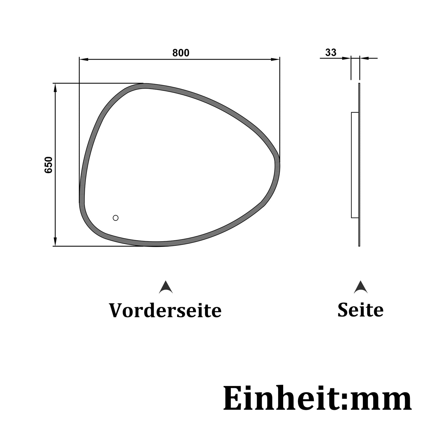 Badspiegel LED Badspiegel  Spiegel oval Kieselstein-Design unregelmäßiger Spiegel