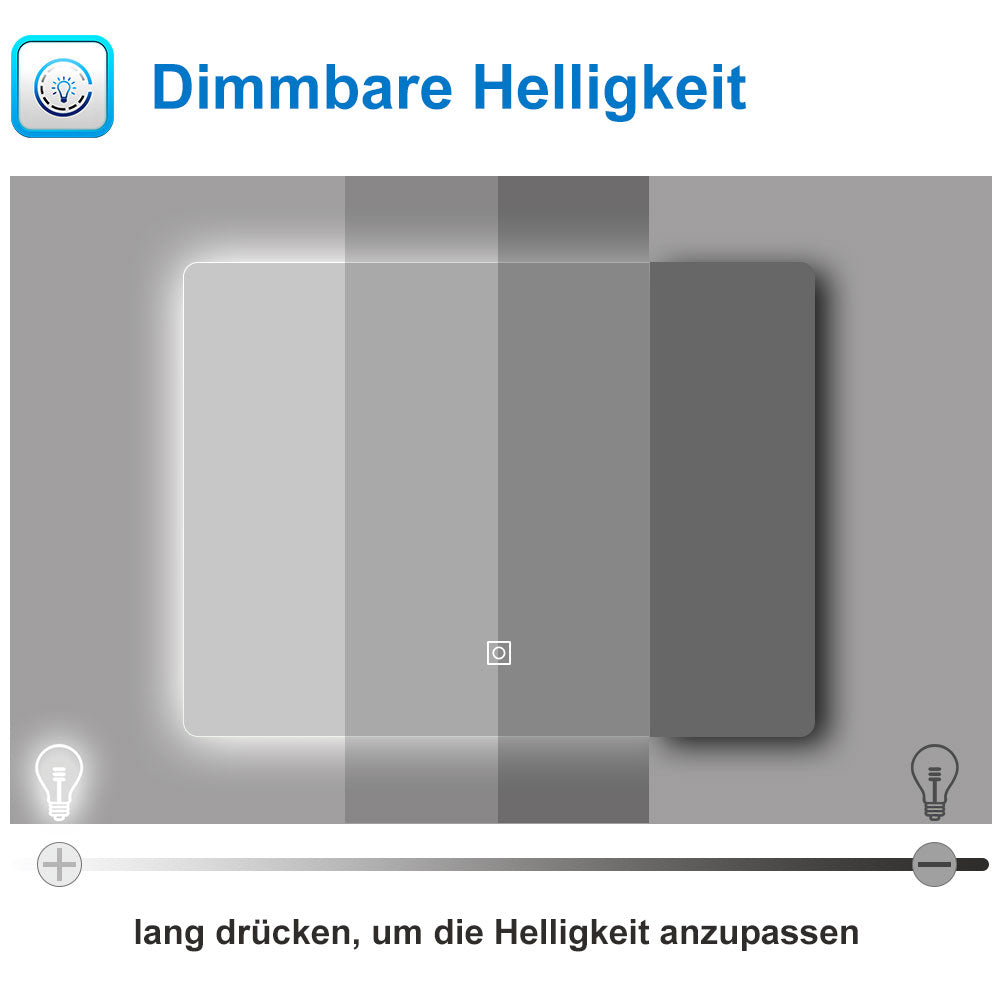 LED Badspiegel mit Beleuchtung Wandspiegel Touch-Schalter beschlagfrei