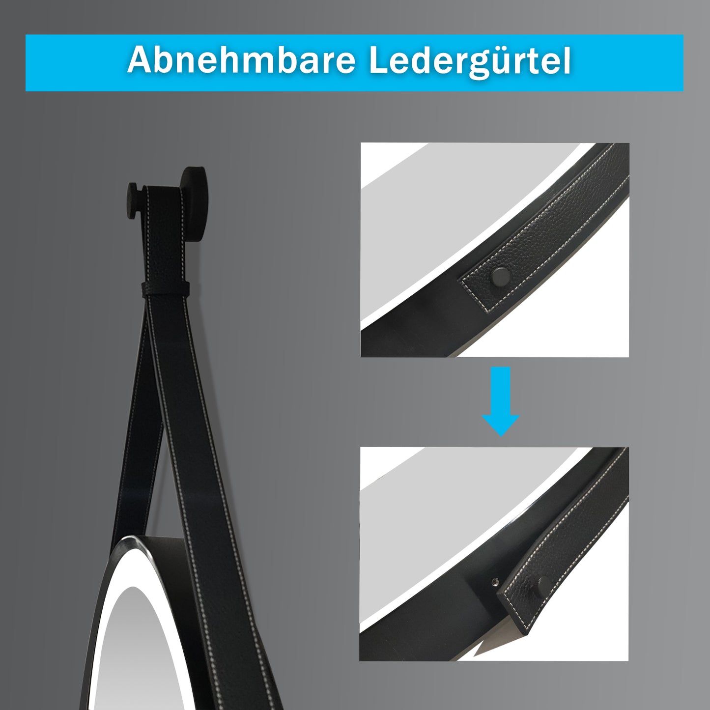 LED Rund Badspiegel Touch mit Beleuchtung Dimmbar Wandspiegel Badezimmerspiegel 60cm