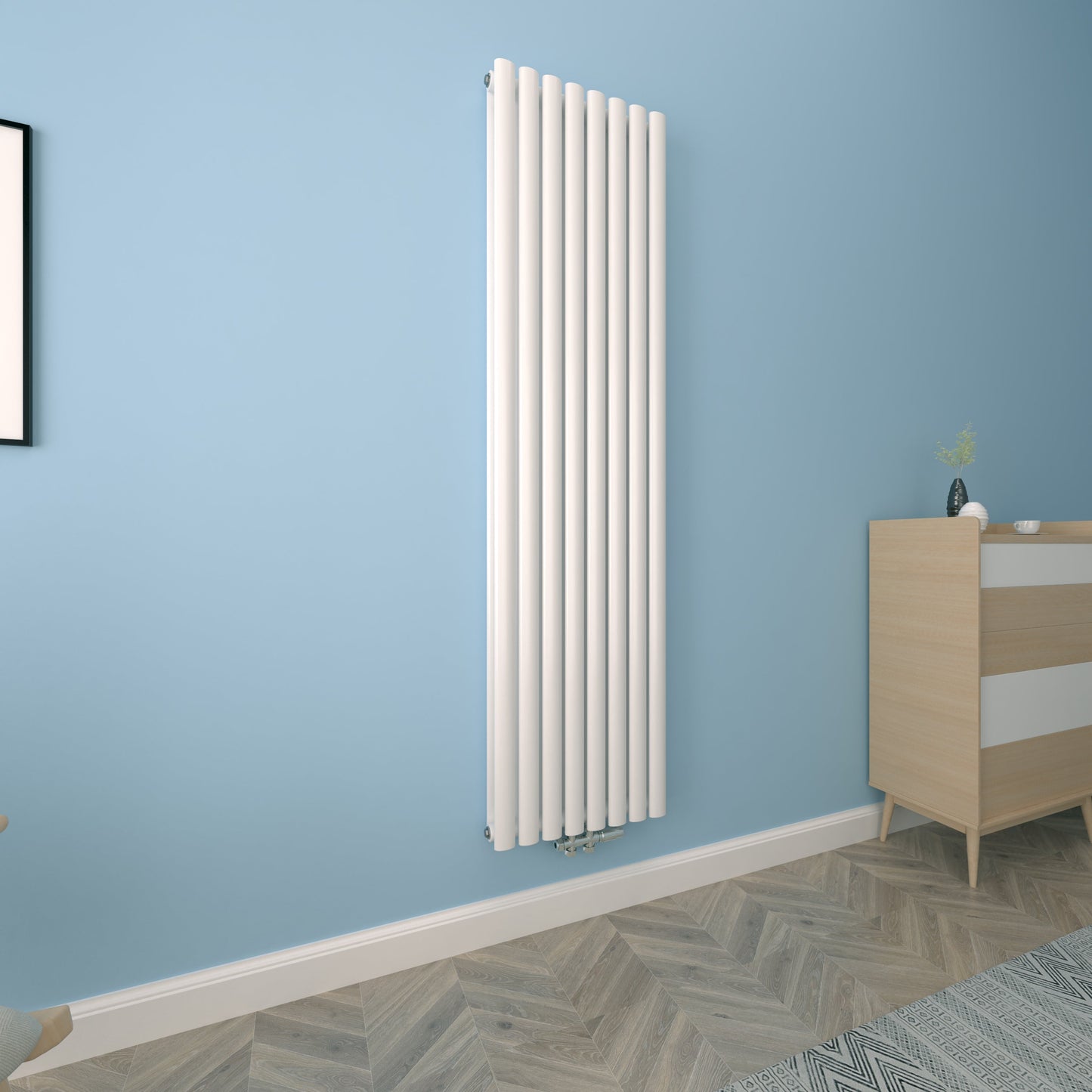 Design heizkörper oval weiss Doppellagig 1800x472mm
