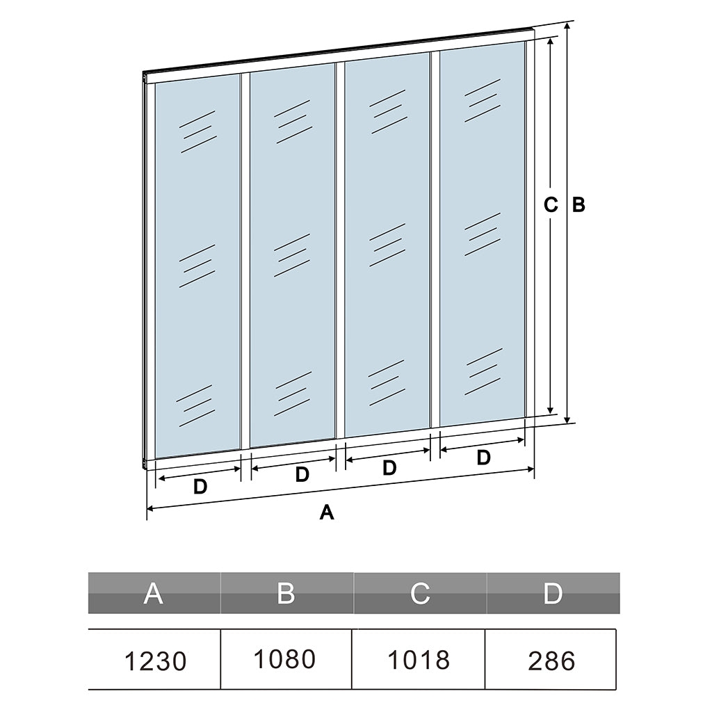 Schwarze Paneel-Fenster Innenfenster feststehend Sicherheitsglas H.108 cm