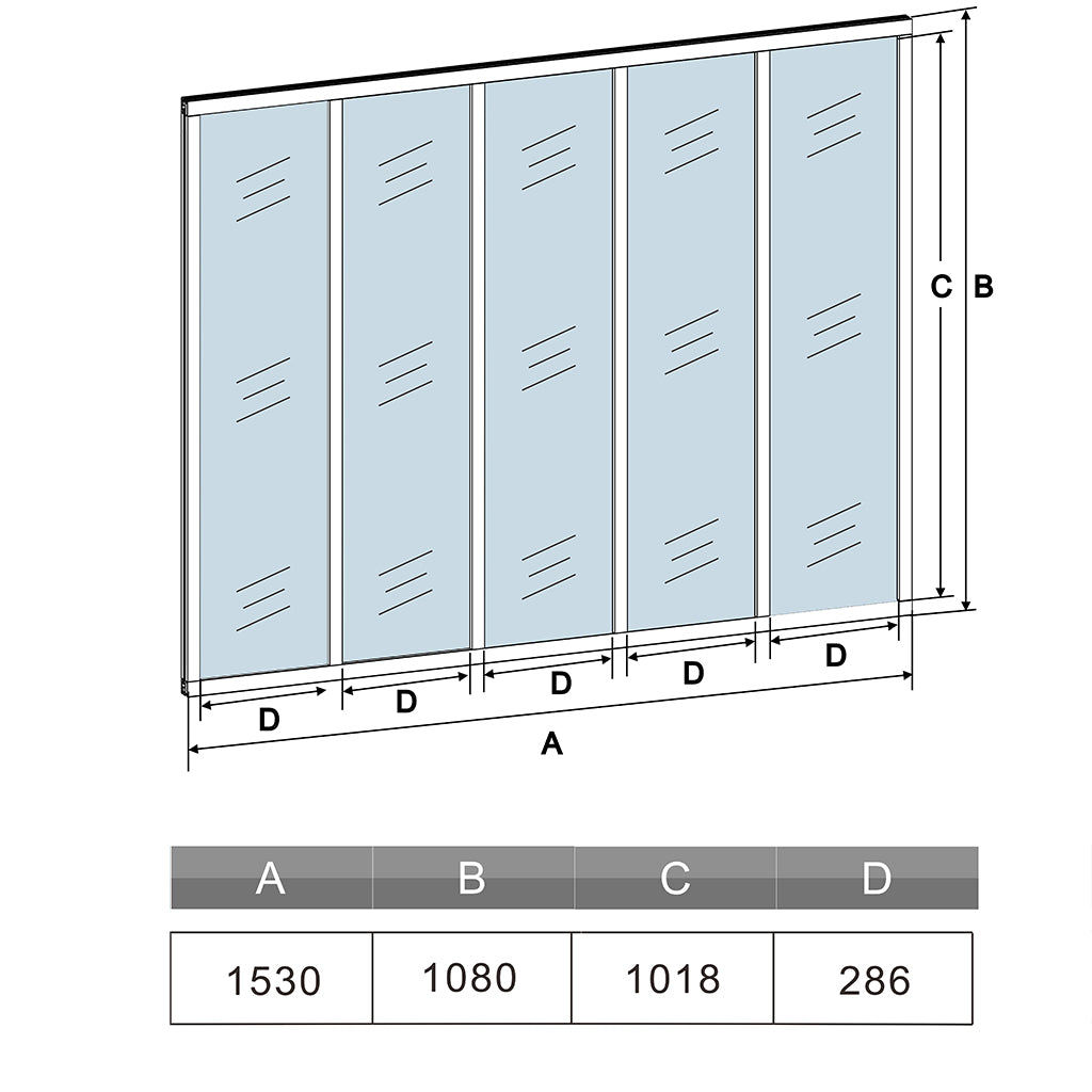 Schwarze Paneel-Fenster Innenfenster feststehend Sicherheitsglas H.108 cm