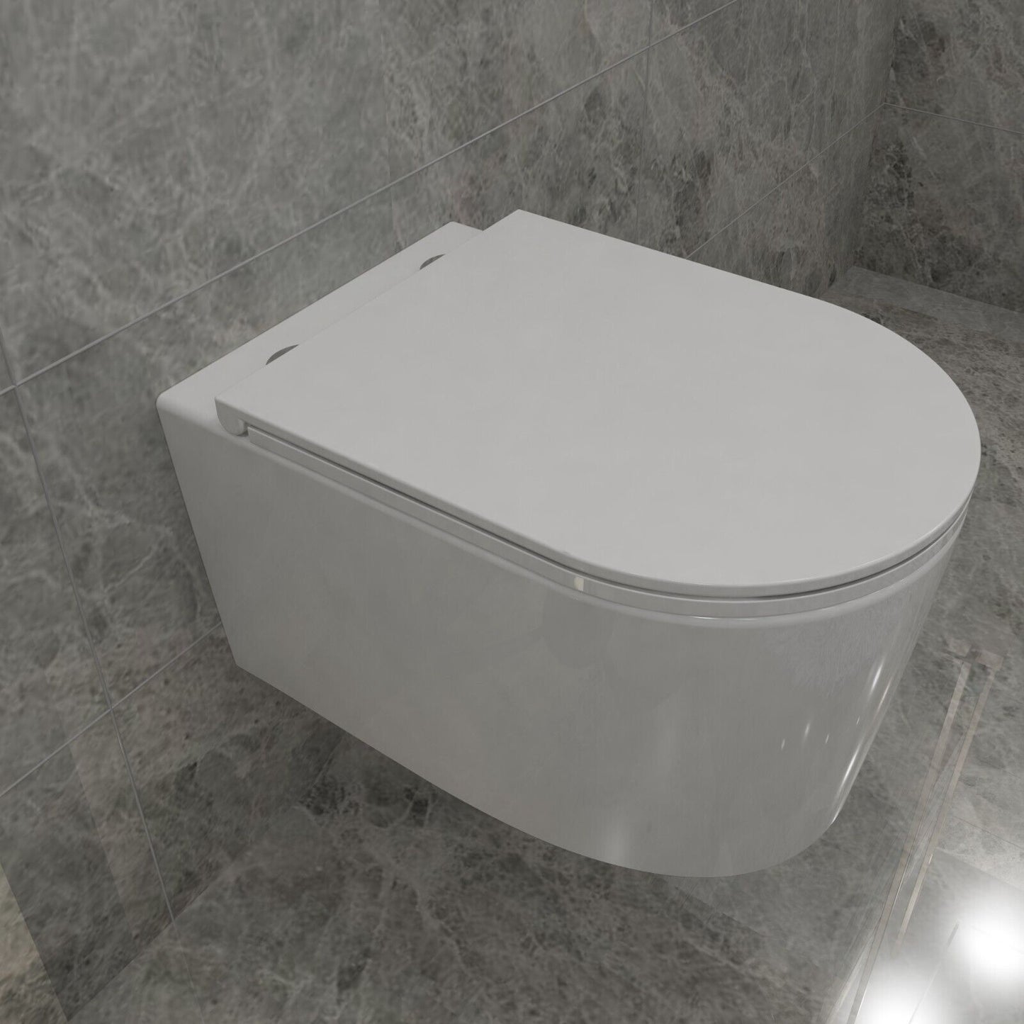 Badezimmer Spülrandlos Hänge Wc Toilette Mit Slim Soft-Close-Sitz