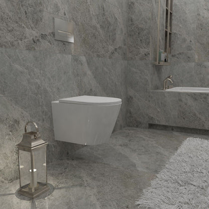 Badezimmer Hänge WC Spülrandlos Design Toilette WC Mit Soft-Close Sitz