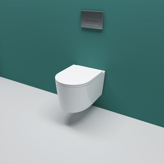 Badezimmer Spülrandlos Mit Slim Soft-Close-Sitz Hänge Wc Toilette WeiB