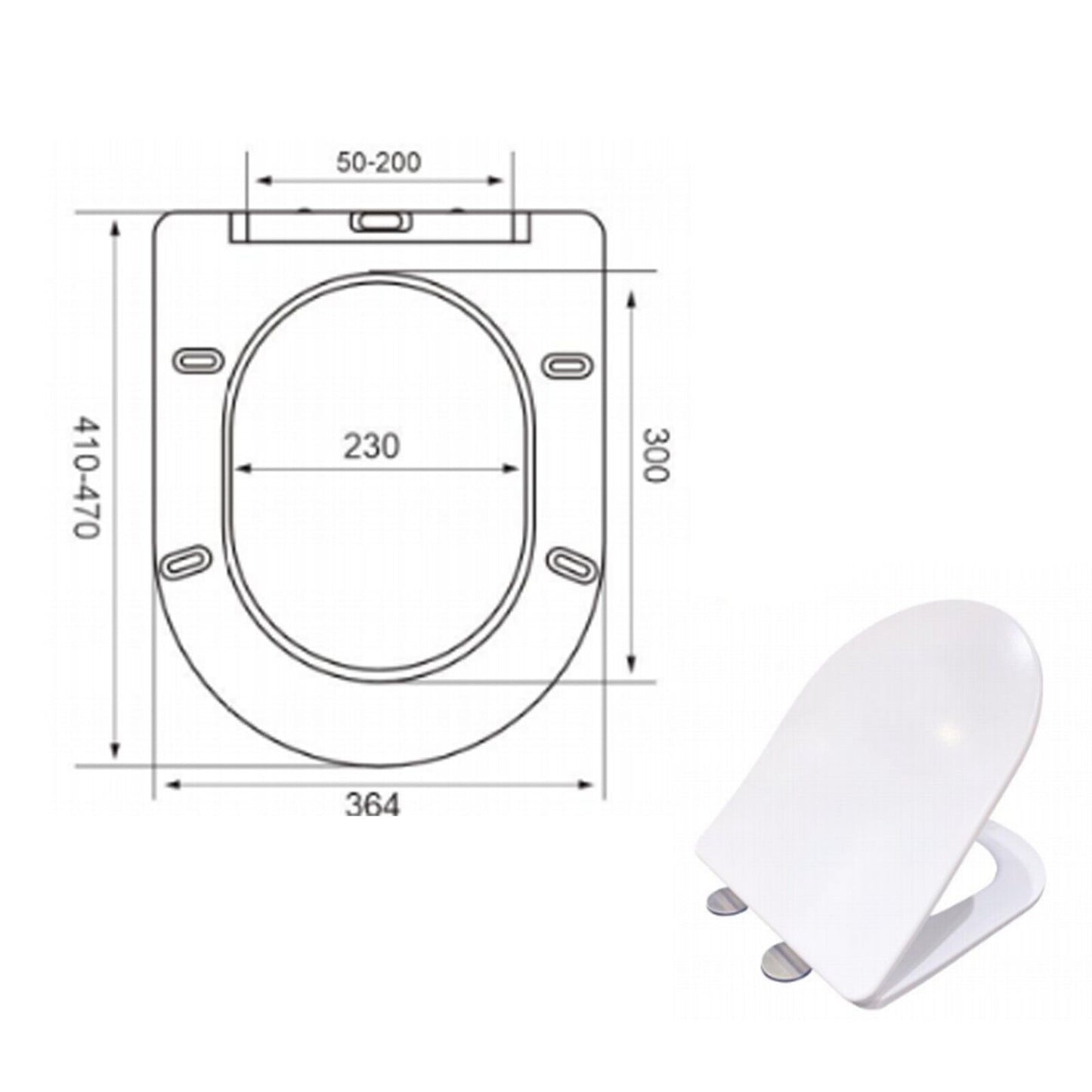 Badezimmer Spülrandlos Design Soft-Close Sitz WeiB Hänge WC Toilette