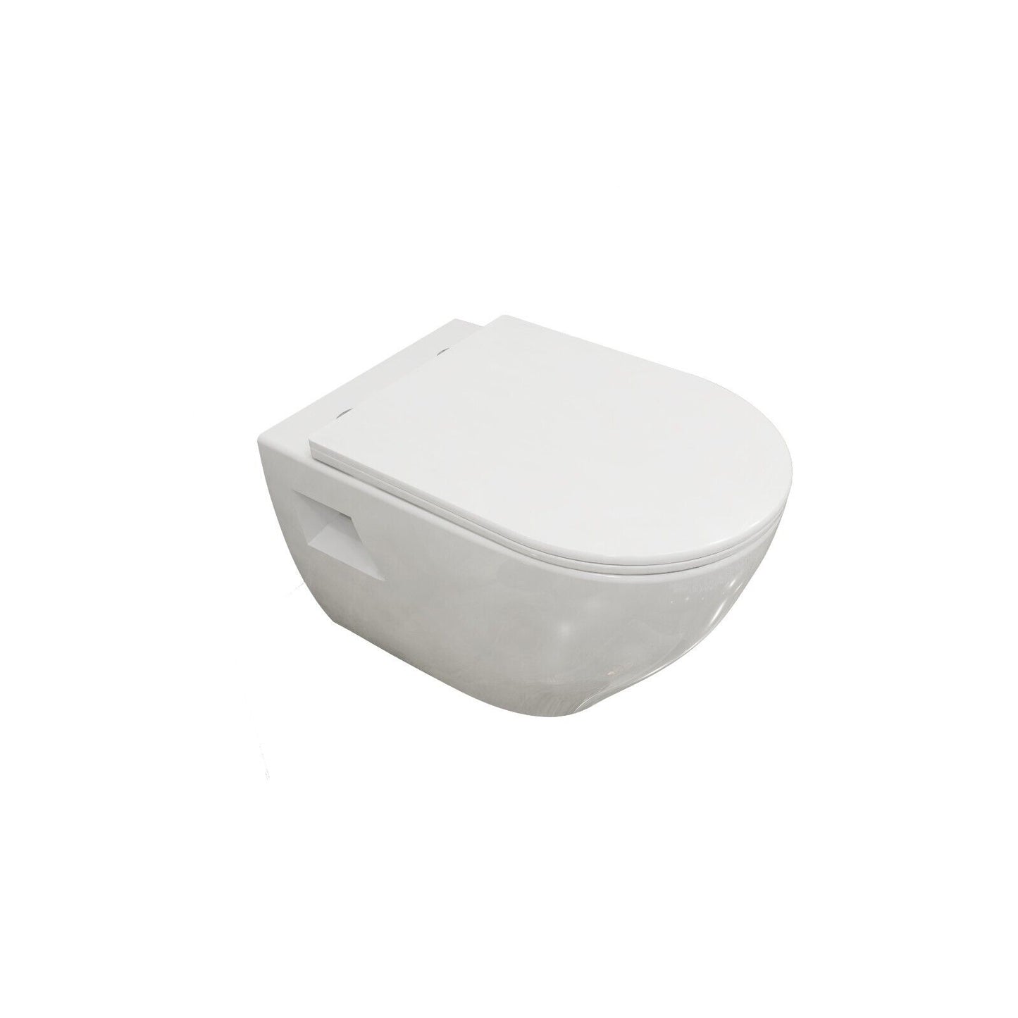 Badezimmer Modern Hänge Wc Toilette Mit Slim Soft-Close-Sitz WeiB