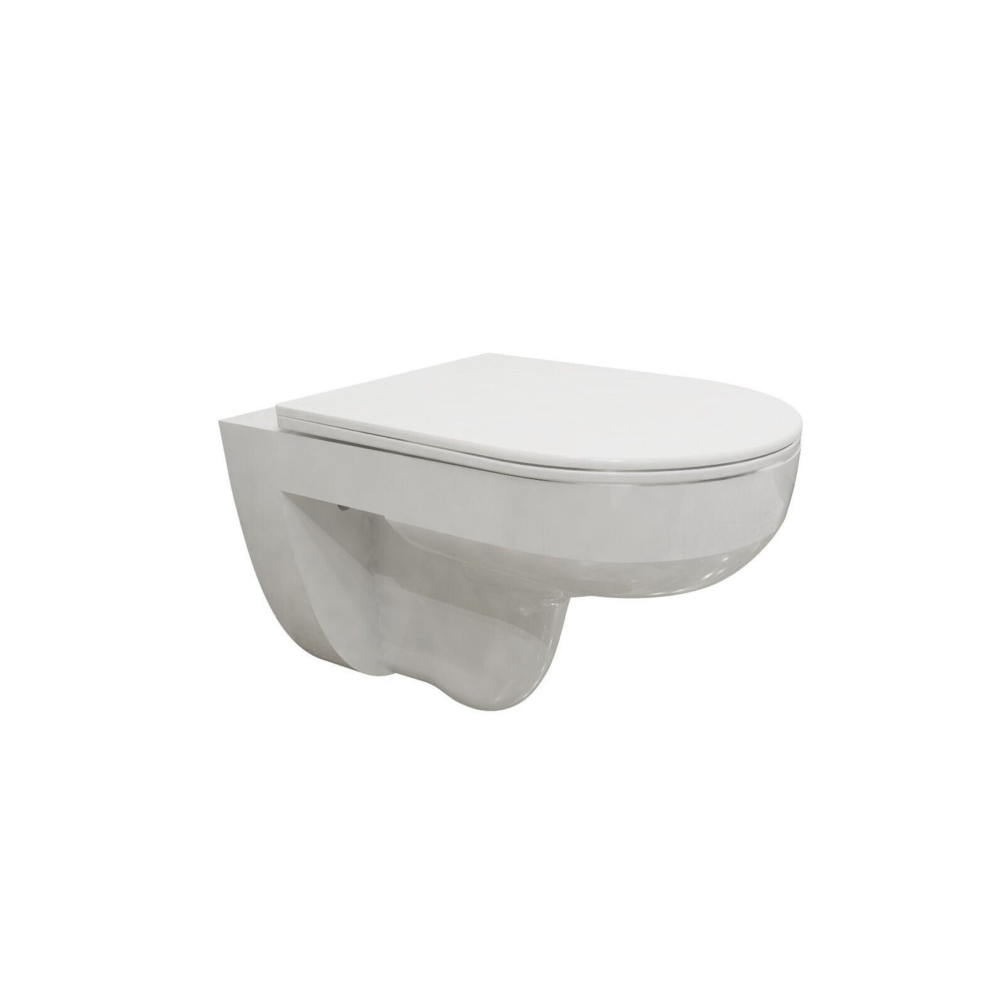 Badezimmer Spülrandlos Design Soft-Close Sitz WeiB Hänge WC Toilette