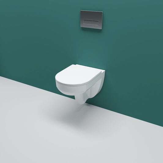 Badezimmer Spülrandlos Design Soft-Close Sitz WeiB Hänge WC Toilette