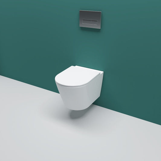 Badezimmer Mit Soft-Close Sitz Hänge WC Spülrandlos Design WC Toilette WeiB