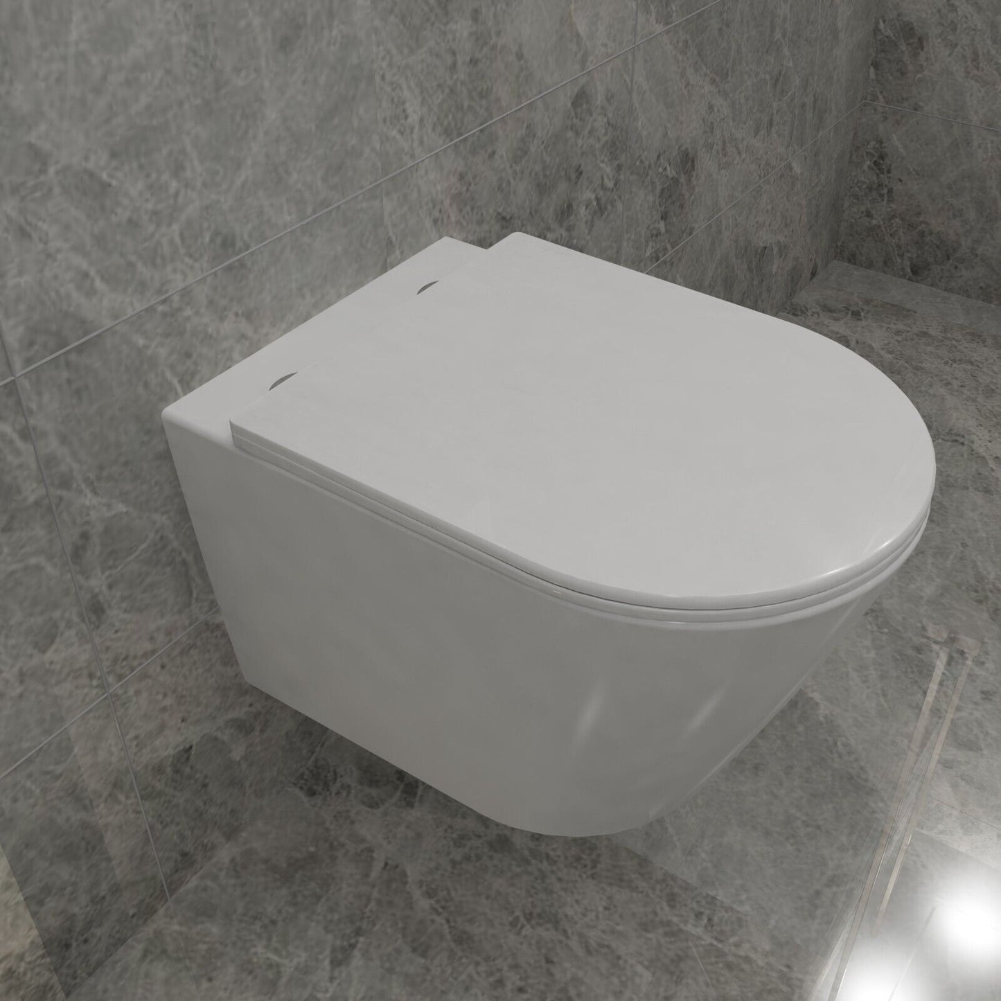 Badezimmer Hänge WC Spülrandlos Design Toilette WC Mit Soft-Close Sitz