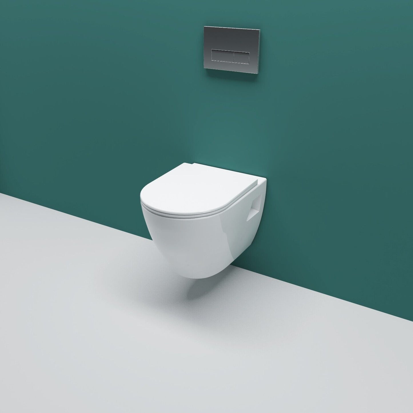 Badezimmer Modern Hänge Wc Toilette Mit Slim Soft-Close-Sitz WeiB