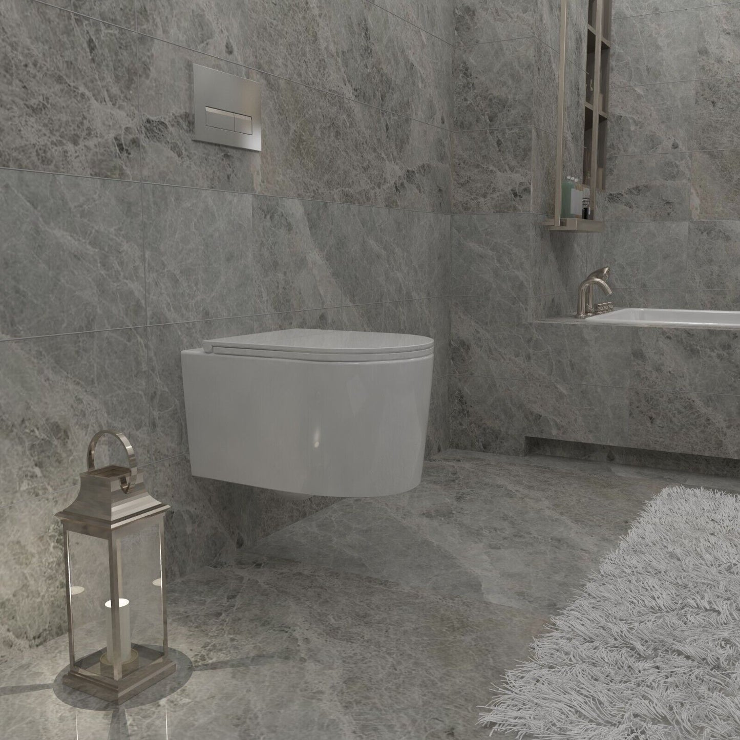 Badezimmer Spülrandlos Hänge Wc Toilette Mit Slim Soft-Close-Sitz