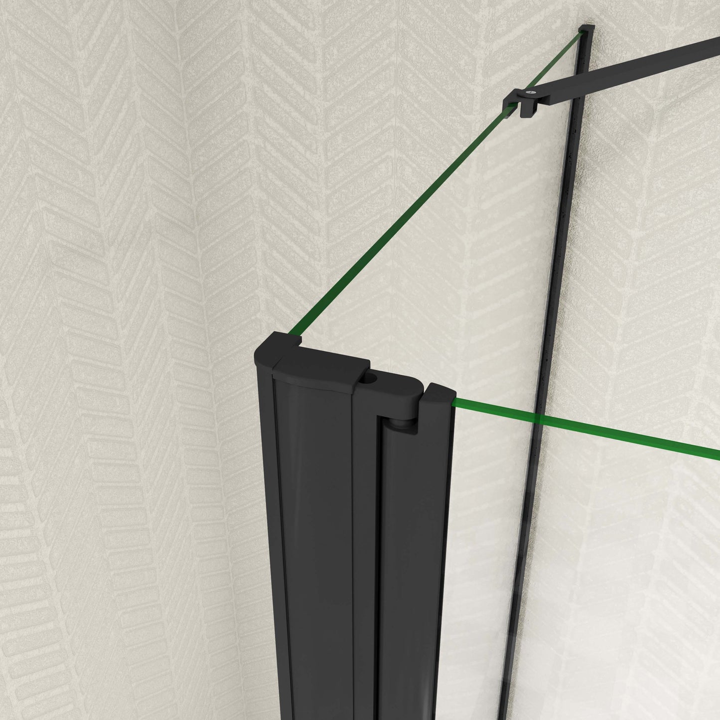 Drehfalttür mit Seitenwand U-FORM Duschkabine Duschwand Falttür Drehtür Duschabtrennung Dusche H.195 cm