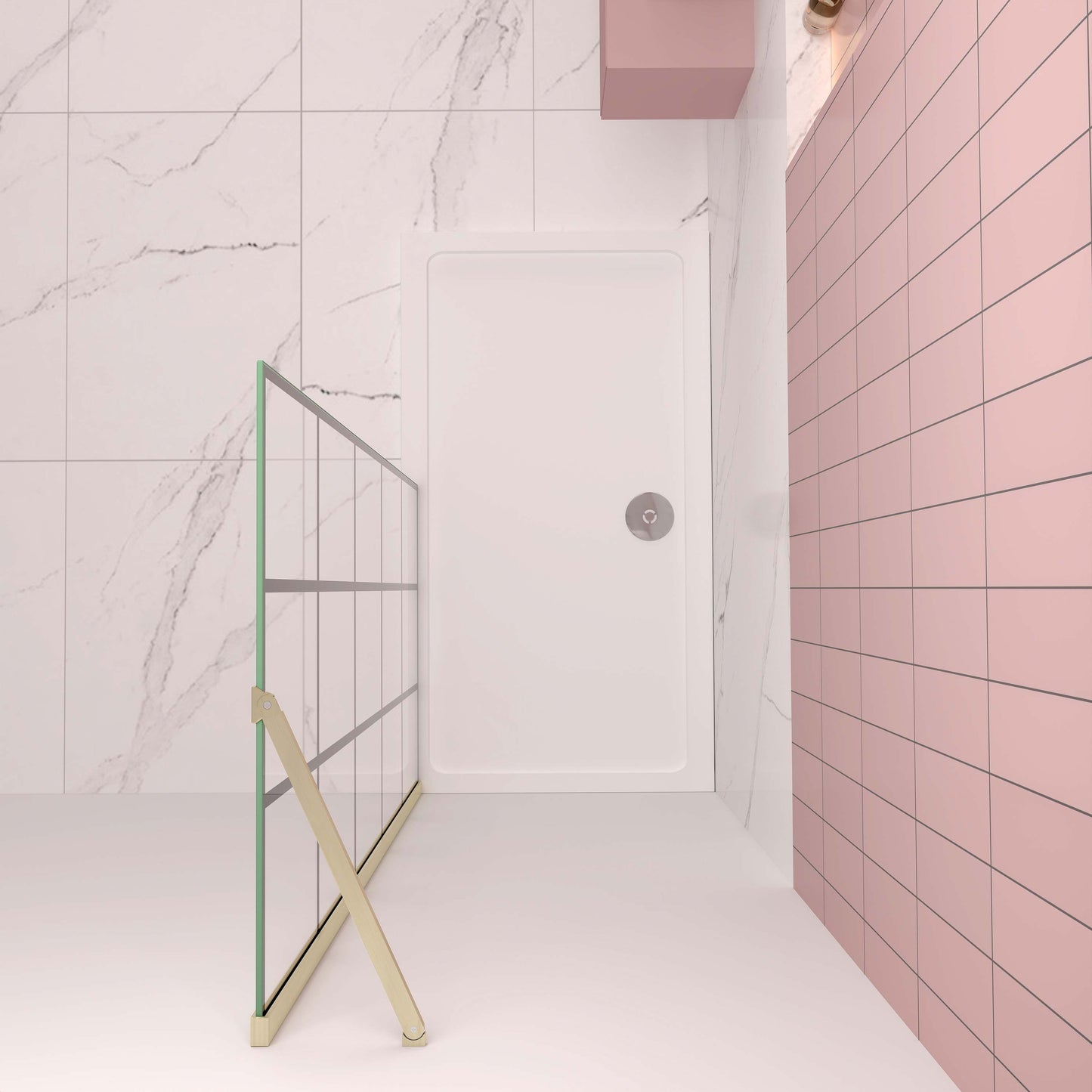 badezimmer ideen 80-140xH.200 cm NANO Sicherheitsglas dusche gold