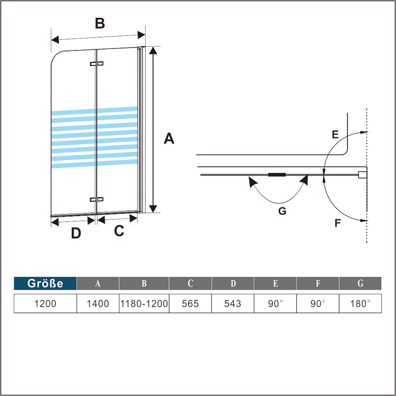 Duschkabine badewannenfaltwand Glas duschabtrennung badewanne dusche Badewannenaufsatz