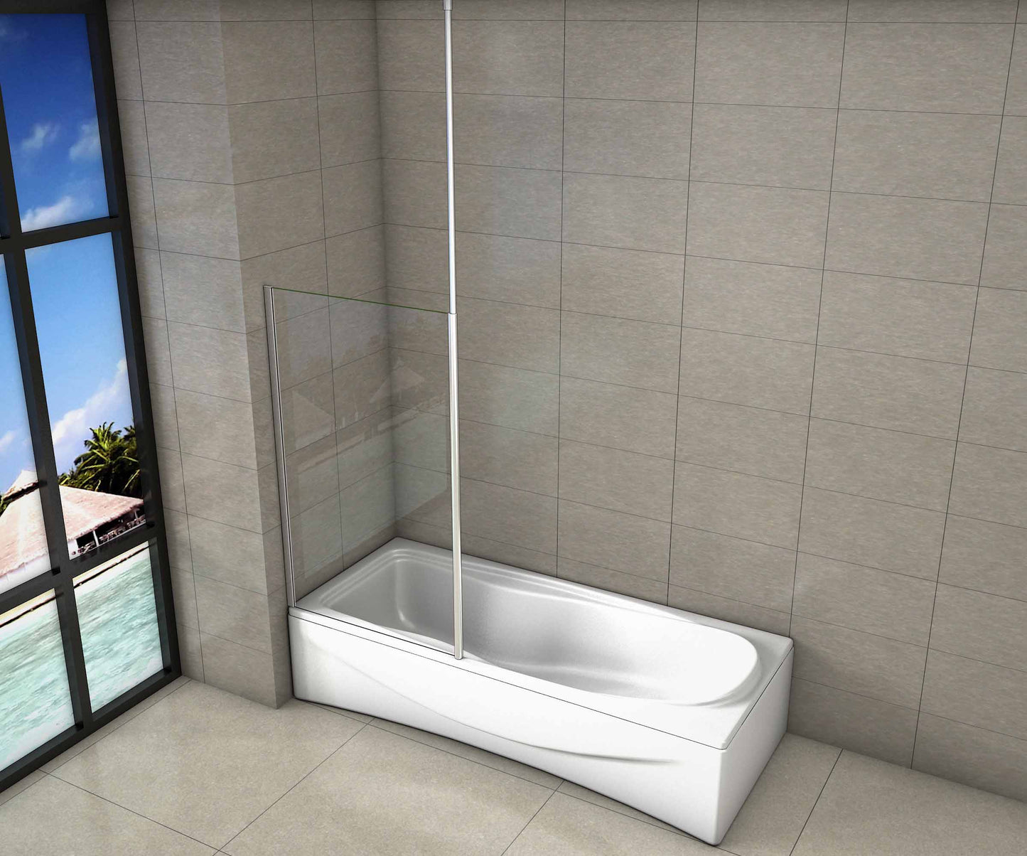 Duschkabine badewannenfaltwand Glas duschwand badewanne dusche Badewannenaufsatz