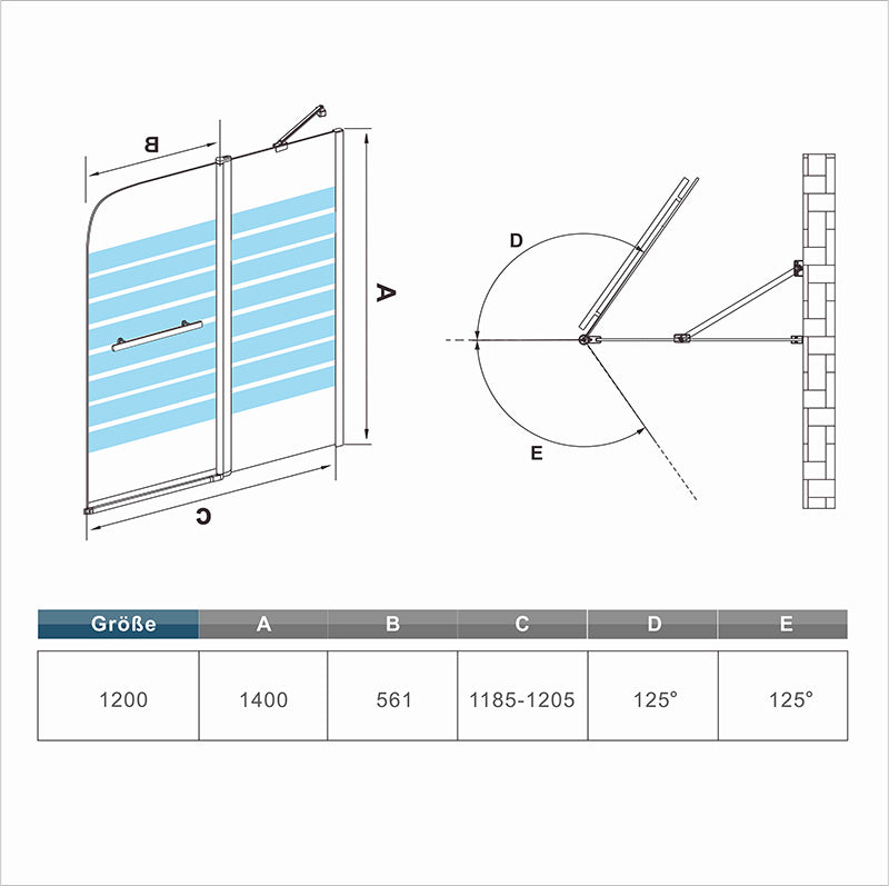 Badewannenaufsatz Duschkabine badewannenfaltwand Glas duschabtrennung badewanne