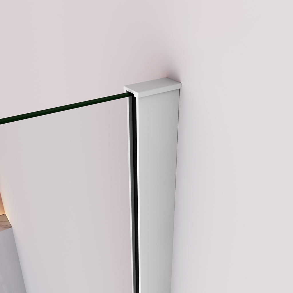 Badewannenaufsatz Feststehend 6mm Sicherheitsglas H.140 cm mattgrau Rahmen