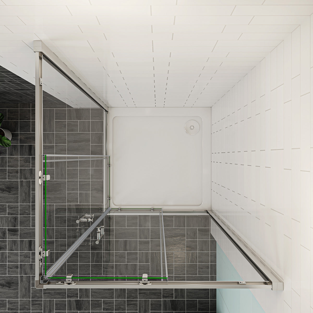 Duschabtrennung Duschkabine Eckeinstieg Dusche 80x80 cm Höhe 185cm