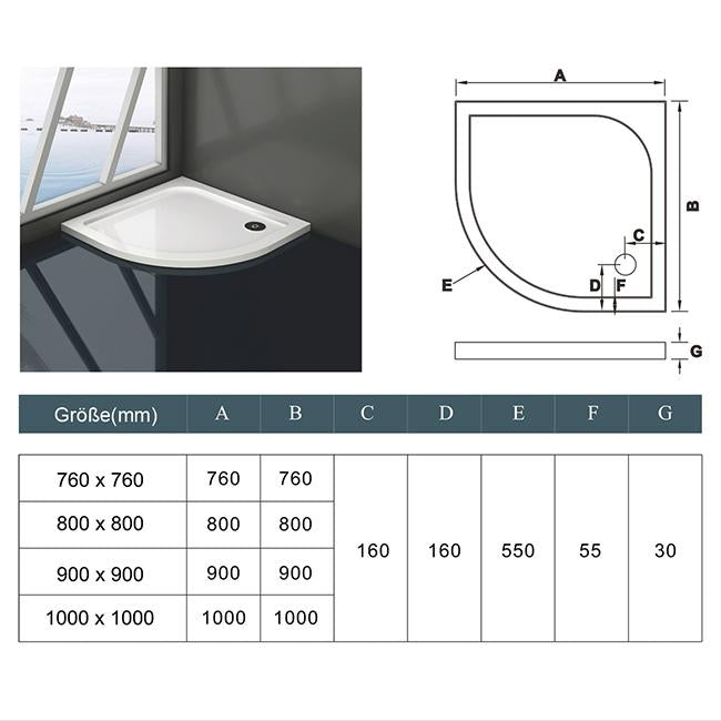 Duschtassen 90x90 80x80 cm dusche