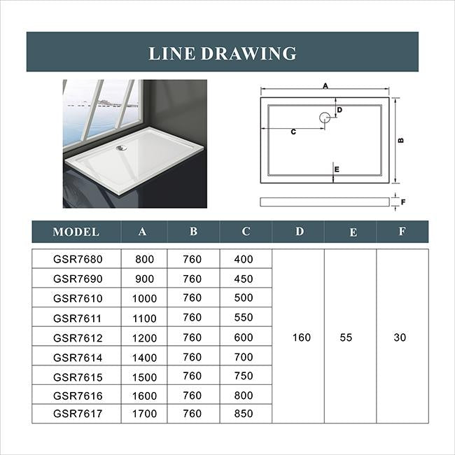 80x80 90x90 cm Duschtassen