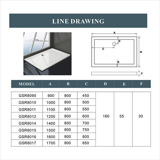 90x90 80x80 cm Duschtassen