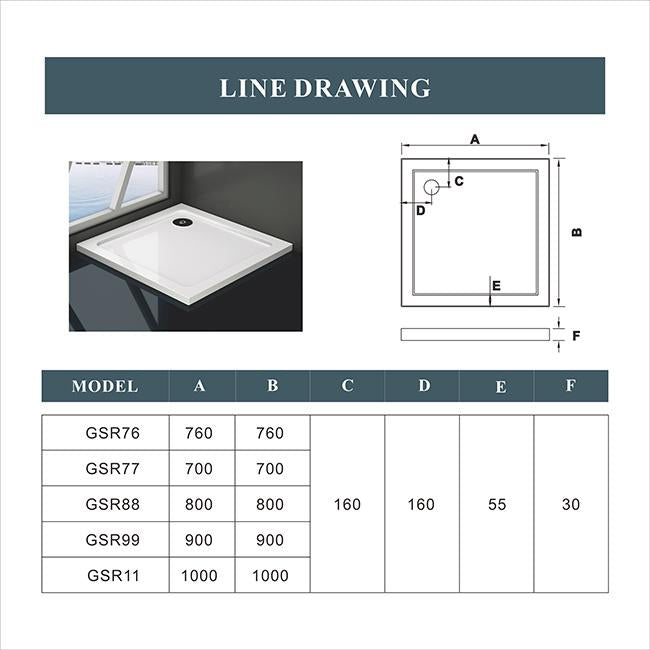 Duschtassen 90x90 80x80 cm dusche