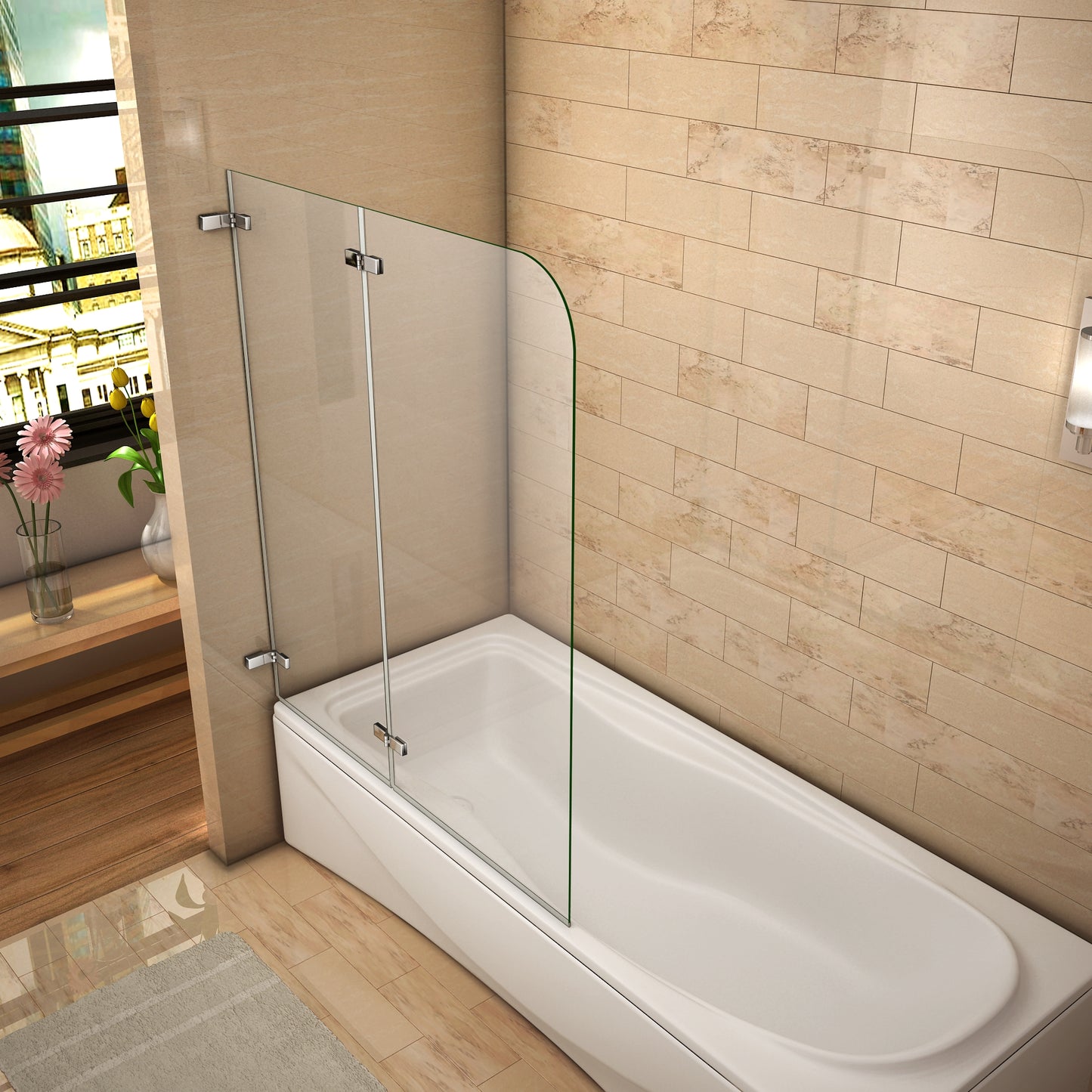Duschkabine badewannenfaltwand Glas duschabtrennung badewanne dusche Badewannenaufsatz