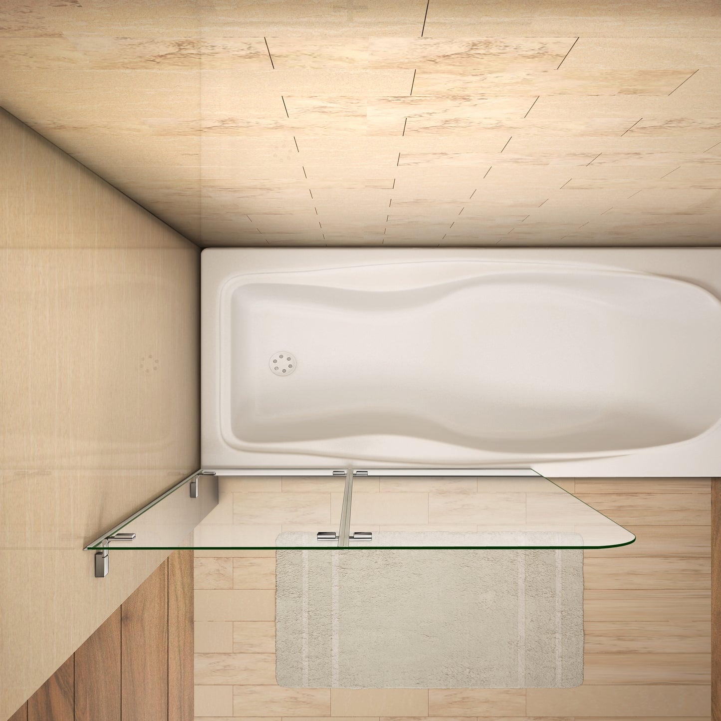 Duschkabine badewannenfaltwand Glas duschwand badewanne Badewannenaufsatz