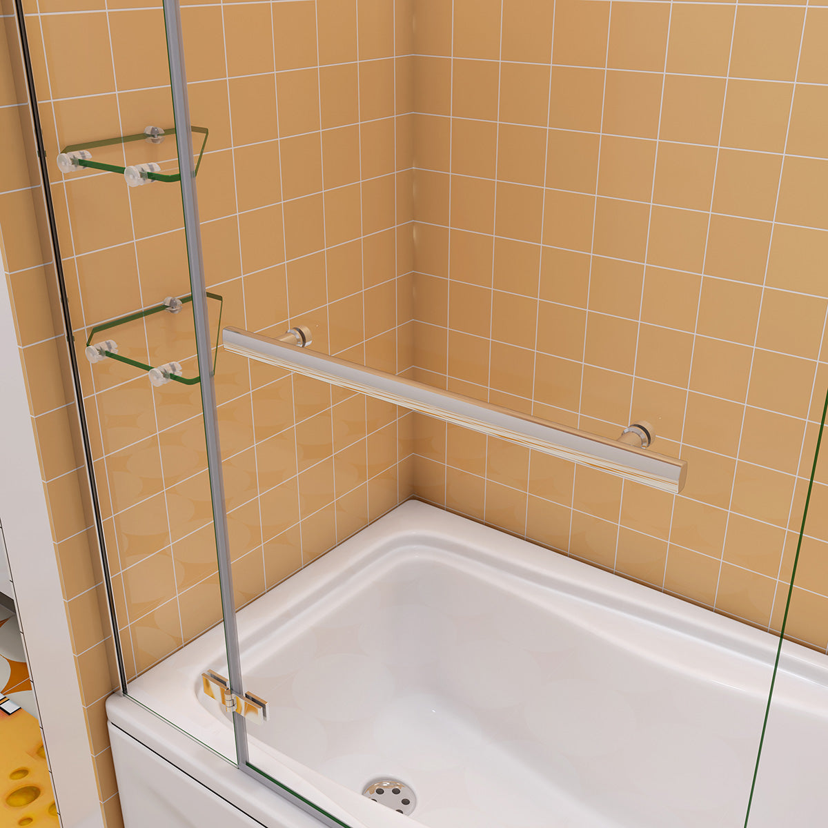 Badewannenaufsatz Dusche 120 cm Höhe 140 cm Glas Duschabtrennung
