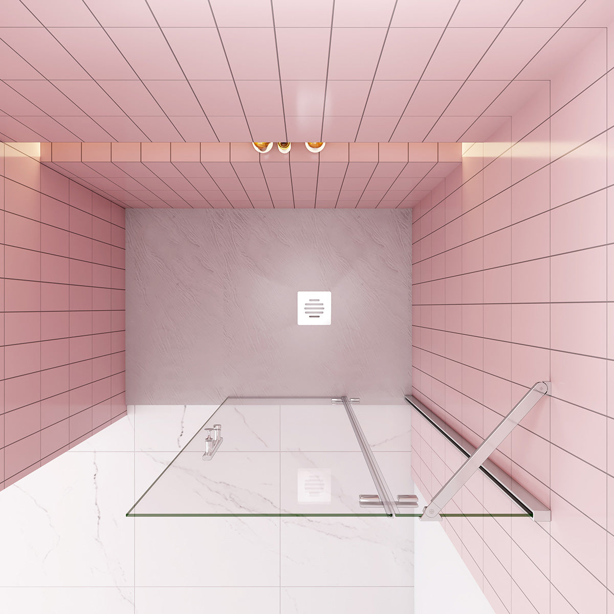 Walk in Duschtür Dusche Duschabtrennung 96 cm Höhe 195 cm NANO Glas