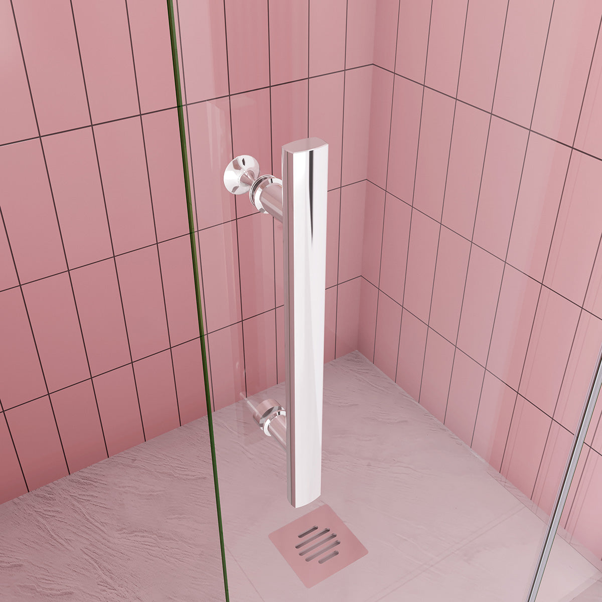 Walk in Duschtür Dusche Duschabtrennung 96 cm Höhe 195 cm NANO Glas