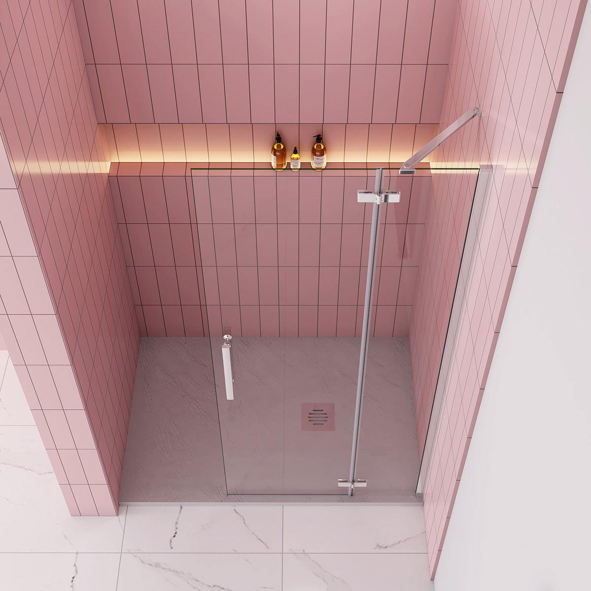Walk in Duschtür 96 cm Höhe 195 cm NANO Glas Dusche Duschabtrennung