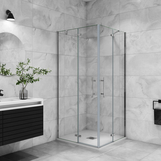 Eckeinstieg Dusche Duschabtrennung Duschkabine 90x90 cm Höhe 195cm
