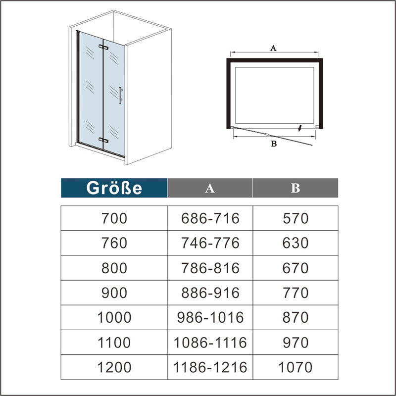 Drehtür Duschkabine glastür nische dusche
