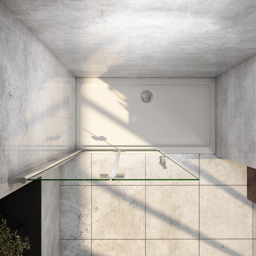 Walk in Duschtür Dusche Duschabtrennung 76 cm Höhe 195 cm Glas Drehfalttür